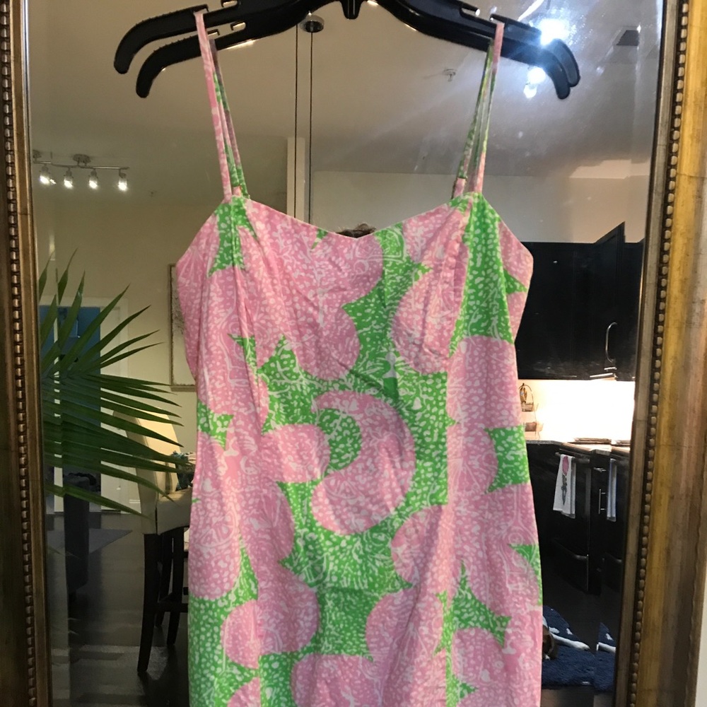 Lilly Pulitzer pink and green mini dress